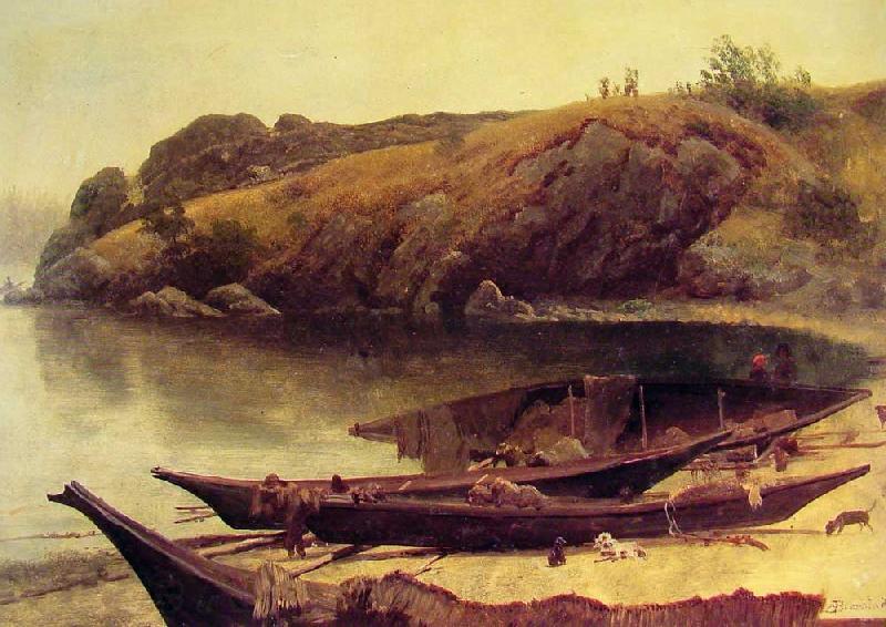 Albert Bierstadt Canoes Spain oil painting art